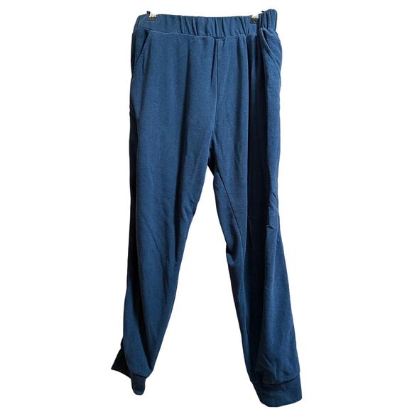 Dudley Stephens Pants - Dudley Stephens Size Large Navy Blue Fleece Elastic Waistband Sweatpants